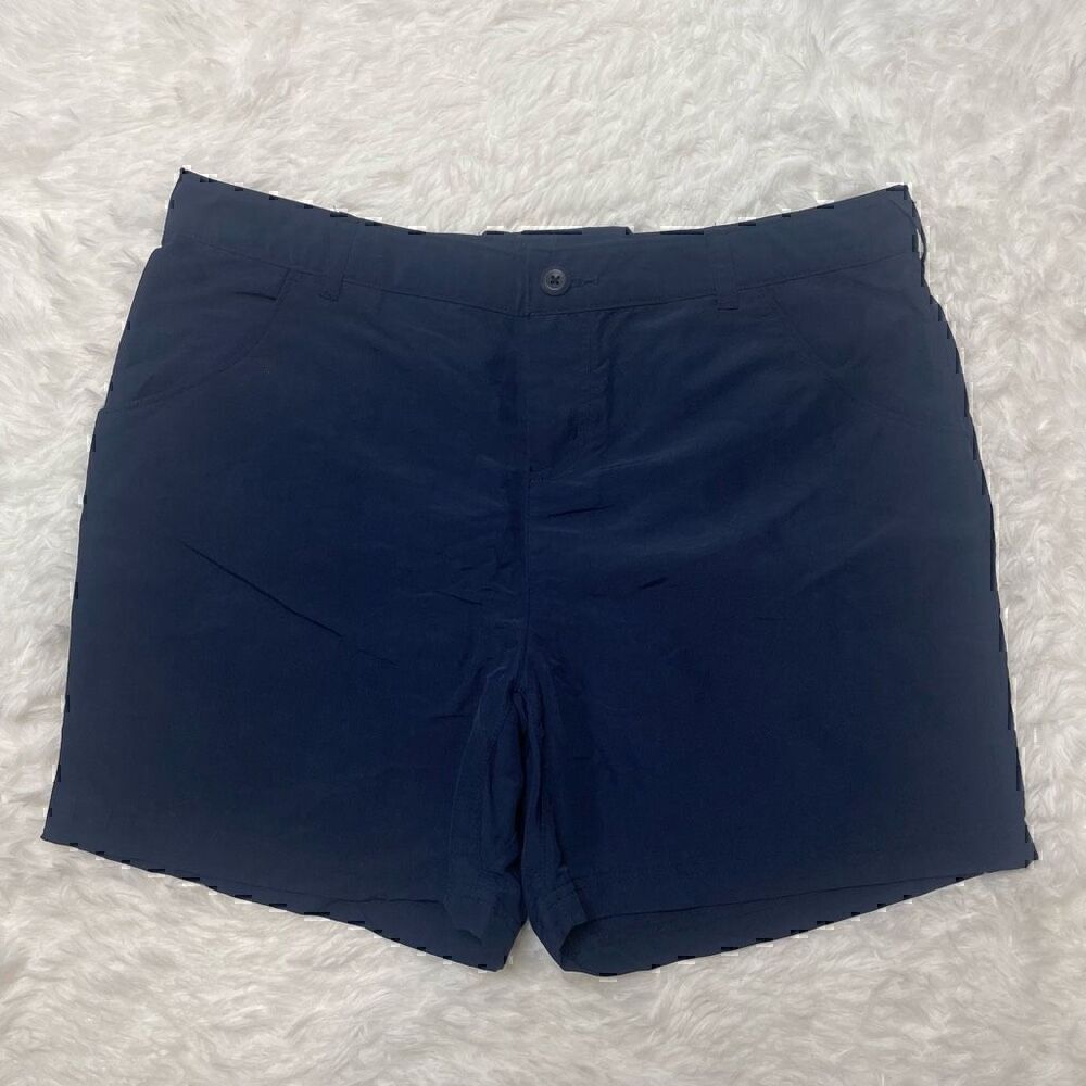 Columbia PFG Womens Shorts Size 14 Navy Blue Nylon Fishing Hiking Outdoor